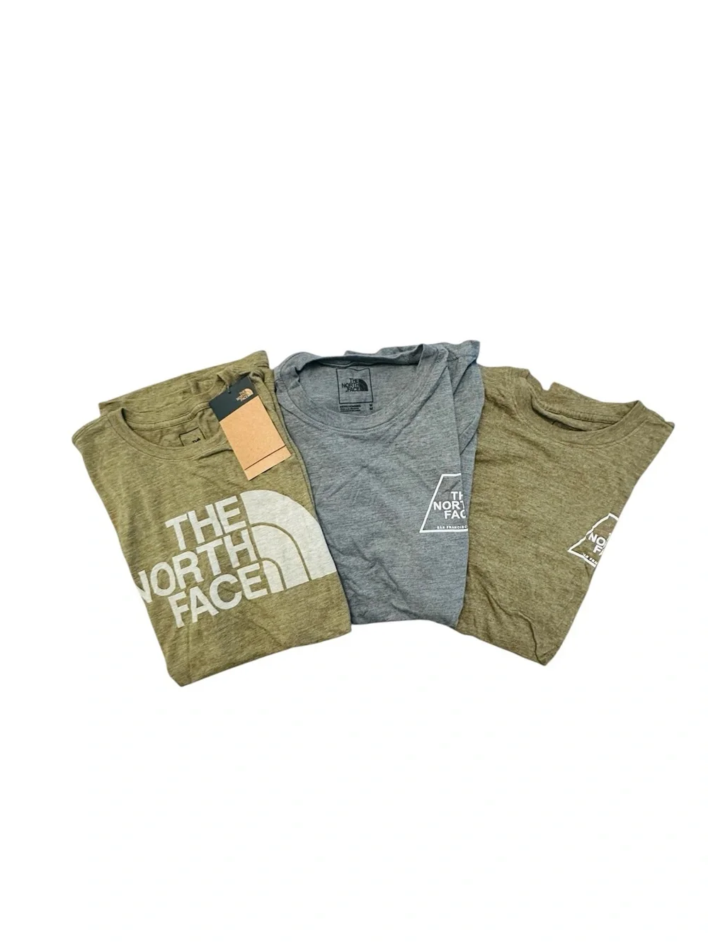 The North Face T-Shirt Bundle x4 - Olive, Gray, White, Green Mens Medium NWT